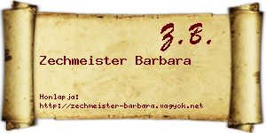 Zechmeister Barbara névjegykártya